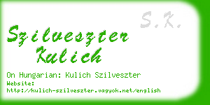 szilveszter kulich business card